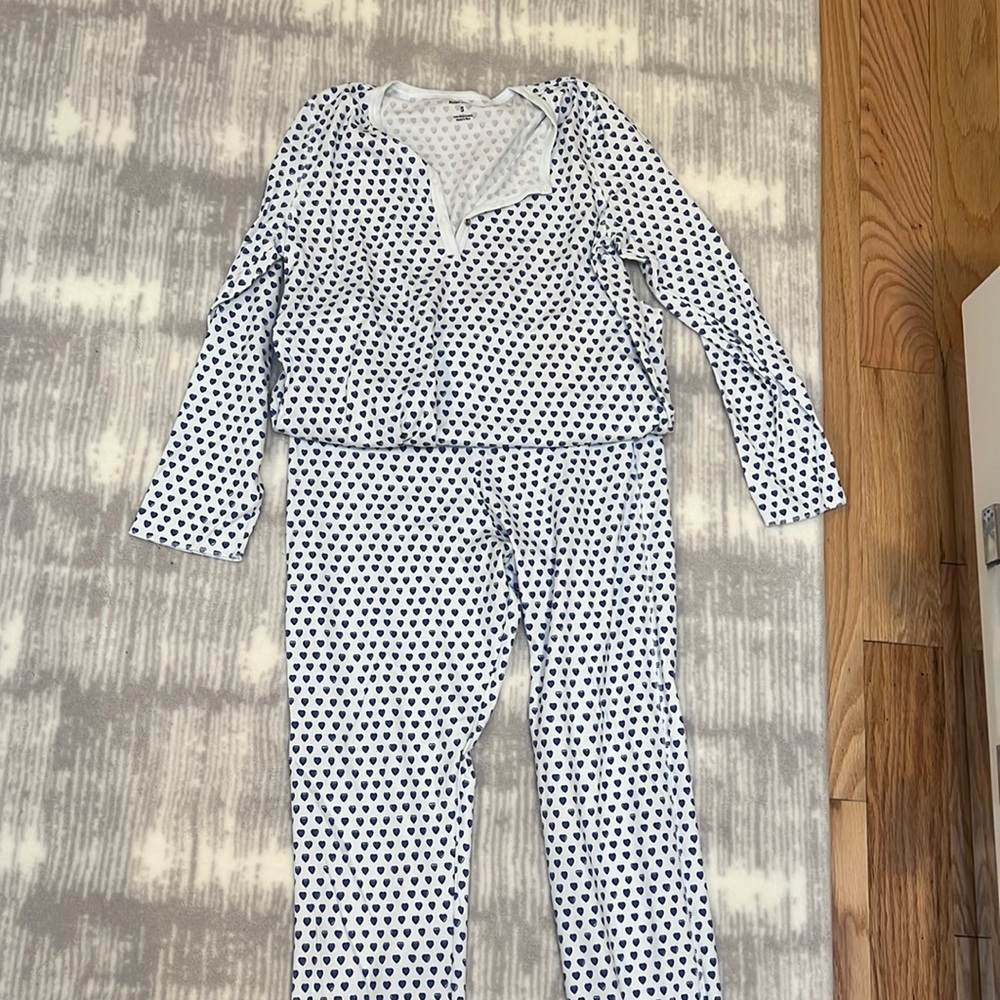 Roller Rabbit Blue Hearts Pajama Set
